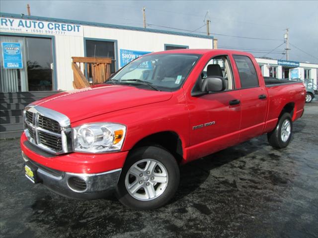 2007 DODGE RAM 1500 SLT QUAD CAB 2WD red 2007 dodge ram 1500 quad cab v8 47l automatic rwd with